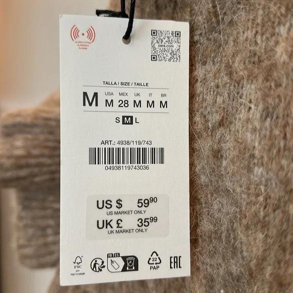 Zara Ruffle Mock Neck Sweater Vest in Taupe - Picture 2 of 4